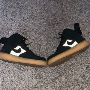 Hightop black suede Air Force Ones Reflective